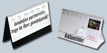 asztali naptár felülnyomás